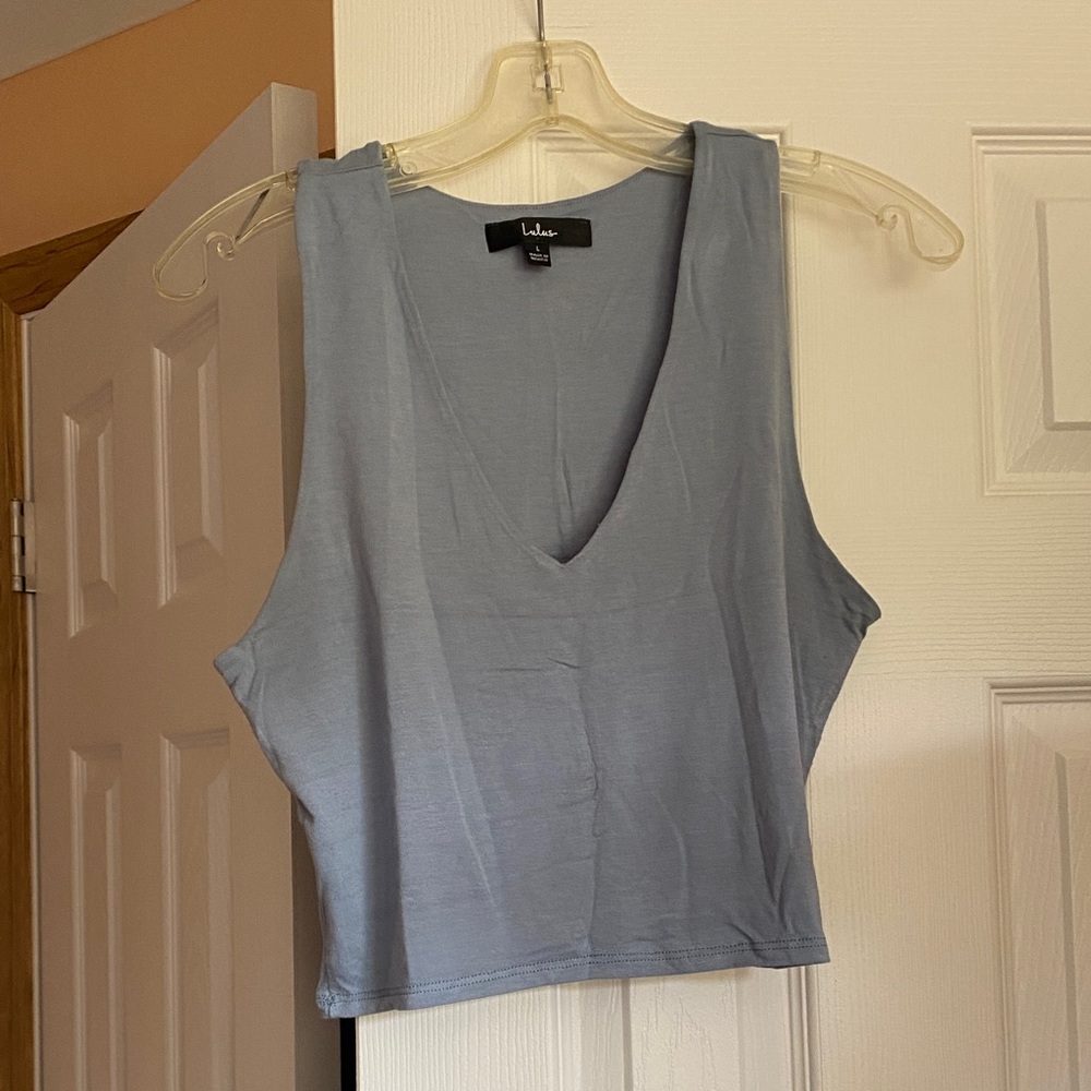 Lulu's  Blue V-Neck Tank Top